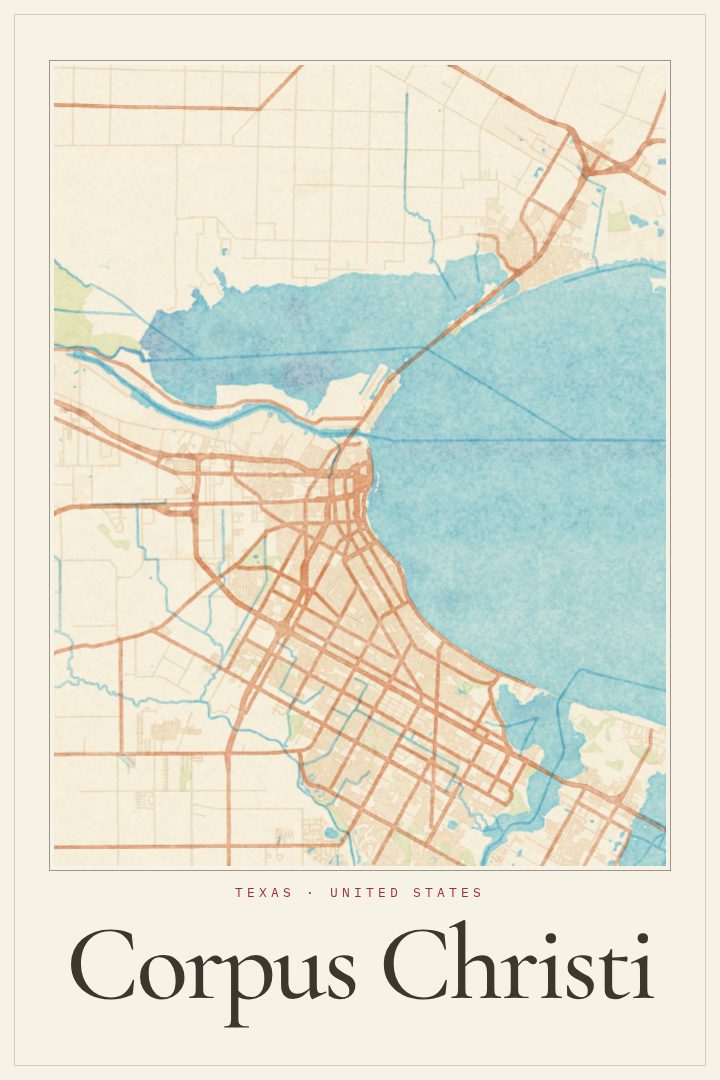 Corpus Christi map poster