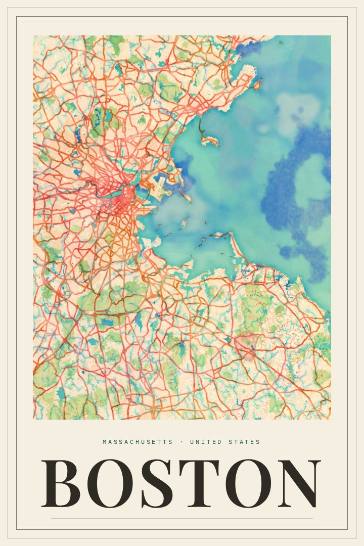 Boston map poster