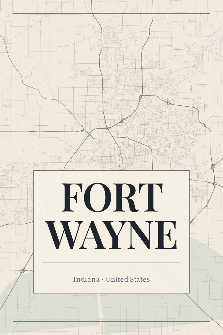 Fort Wayne map poster