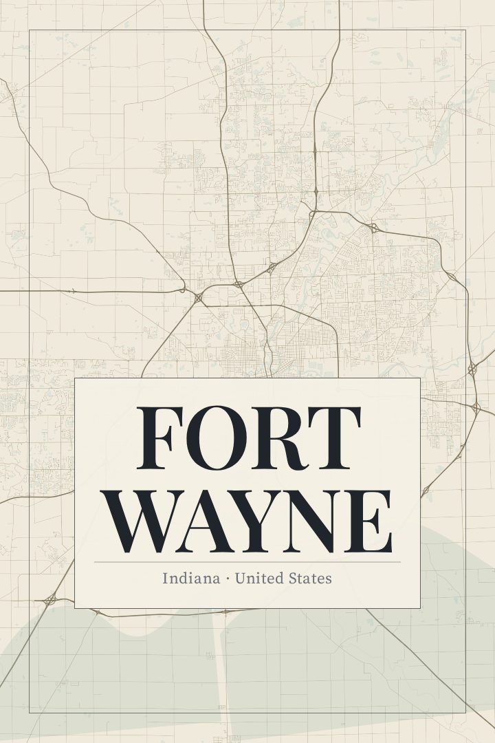 Fort Wayne map poster