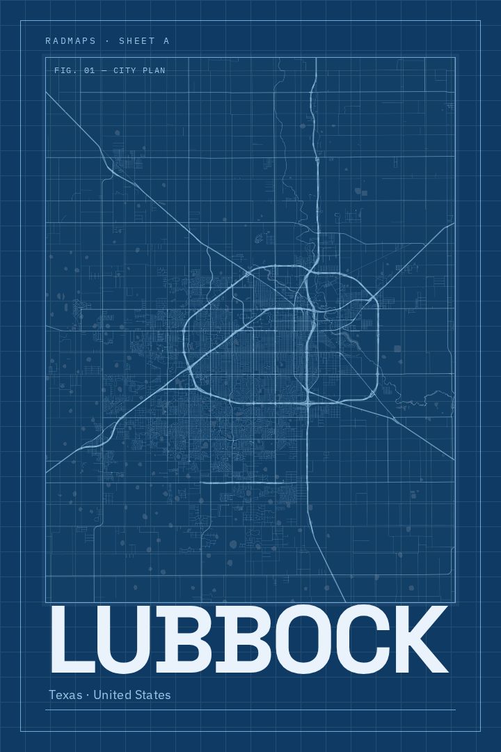 Lubbock map poster