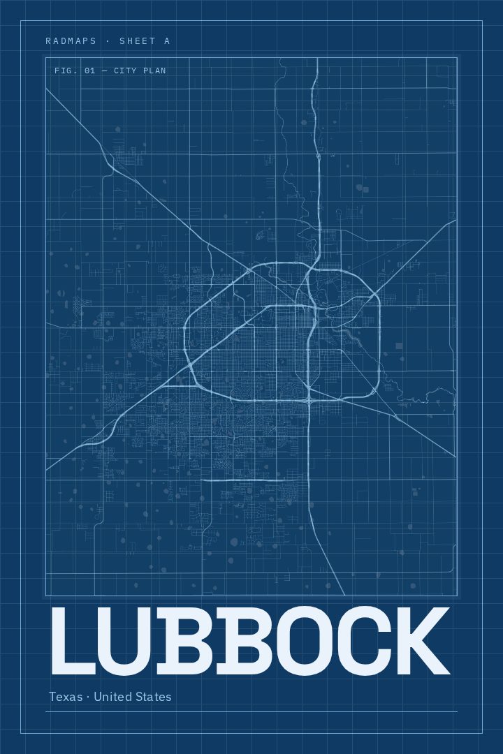 Lubbock map poster