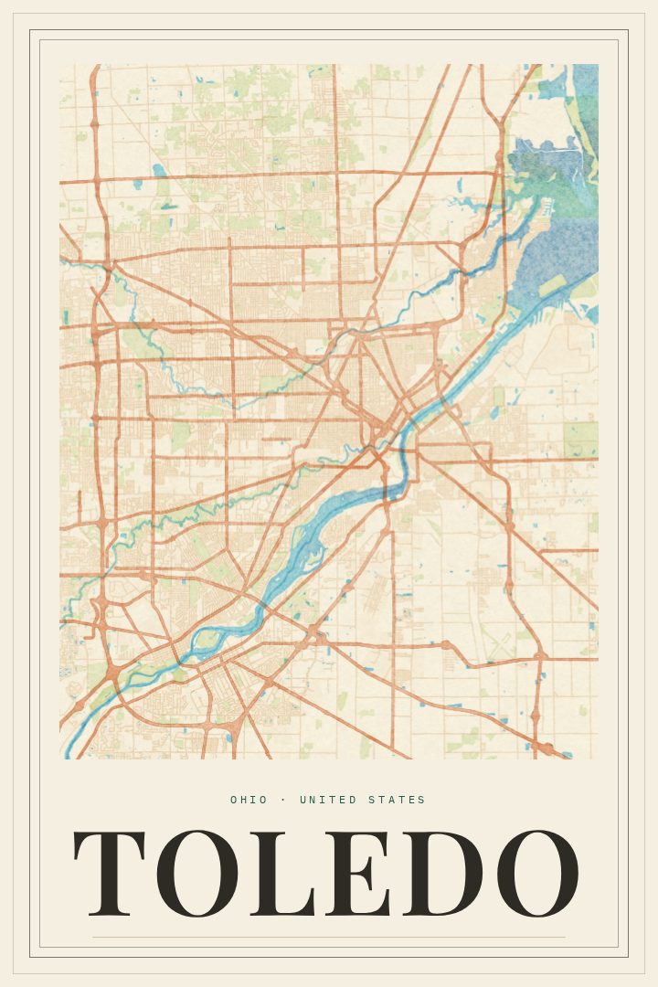 Toledo map poster