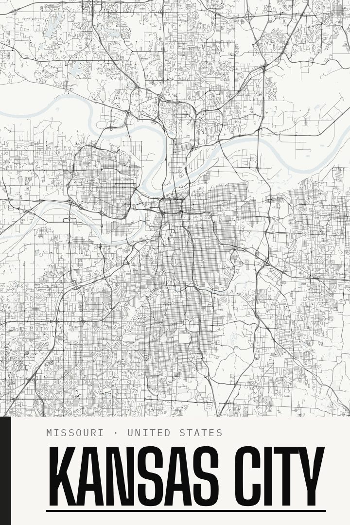 Kansas City map poster