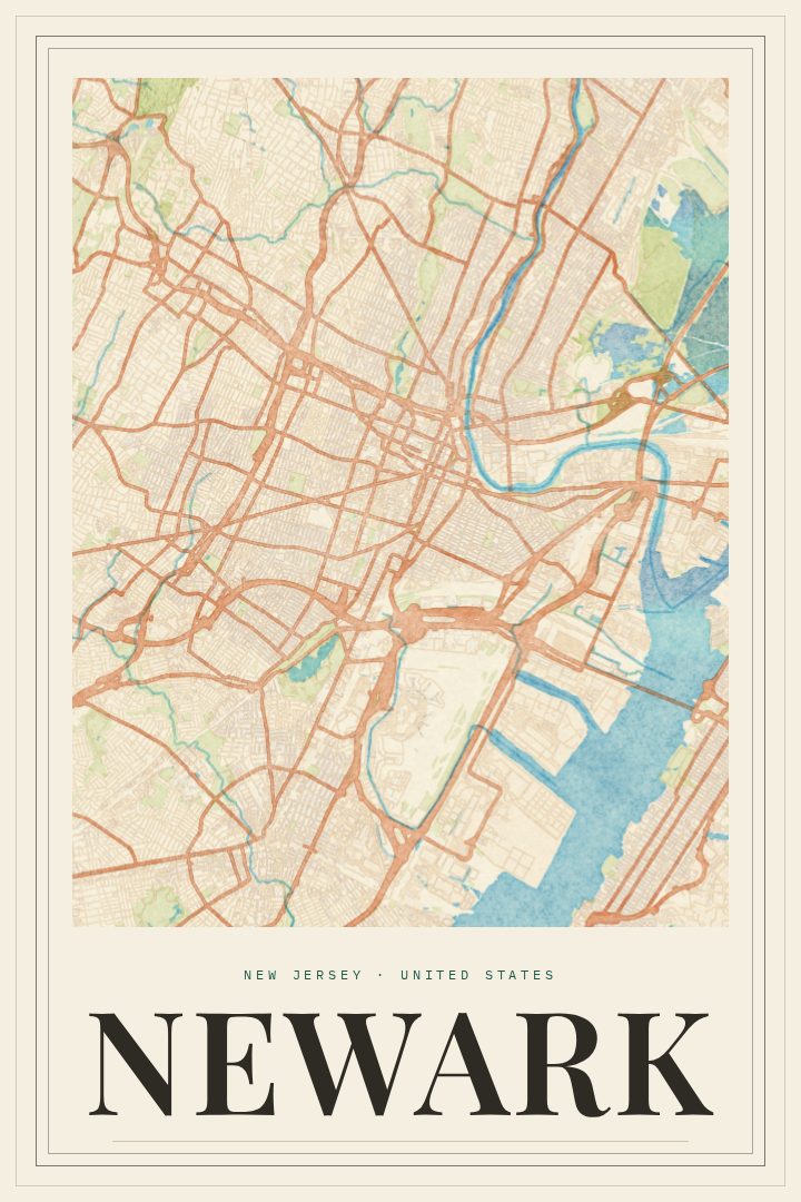 Newark map poster