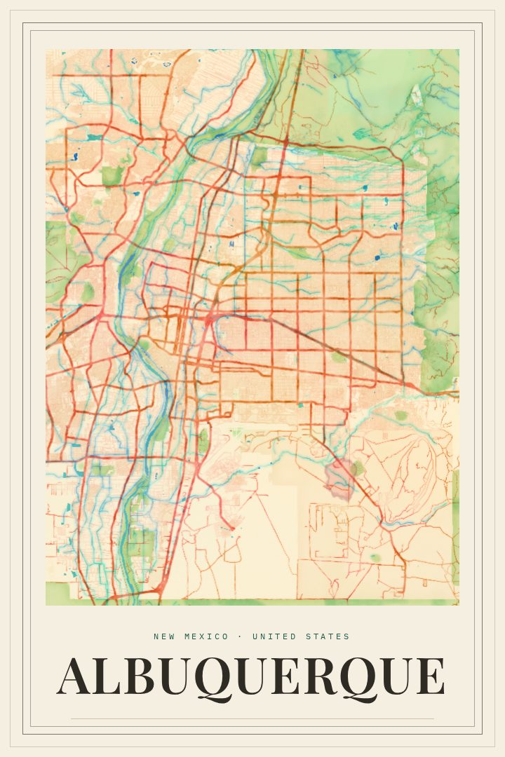 Albuquerque map poster