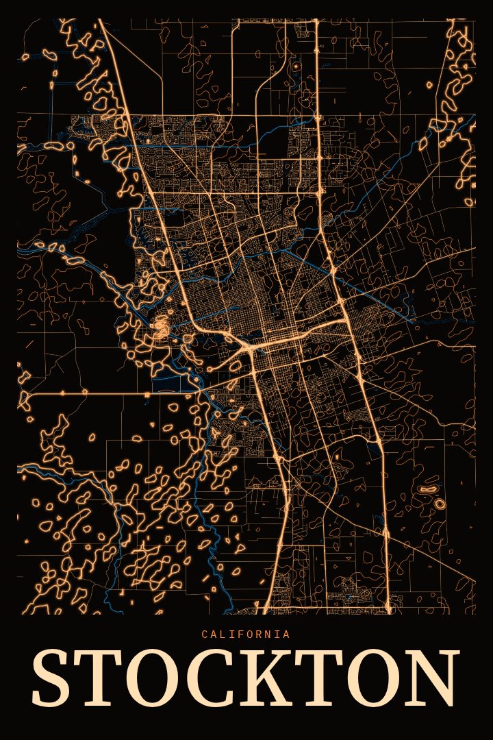 Stockton map poster