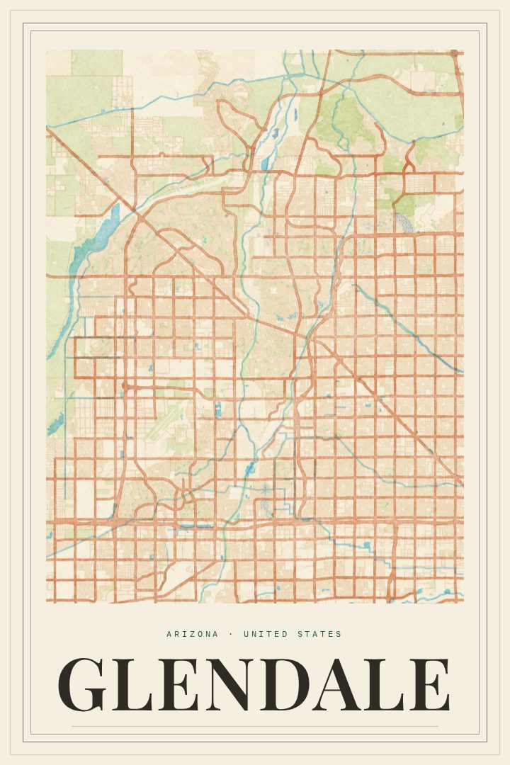 Glendale map poster
