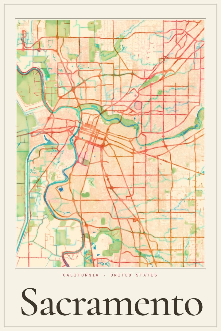 Sacramento map poster