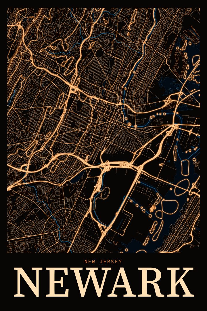 Newark map poster