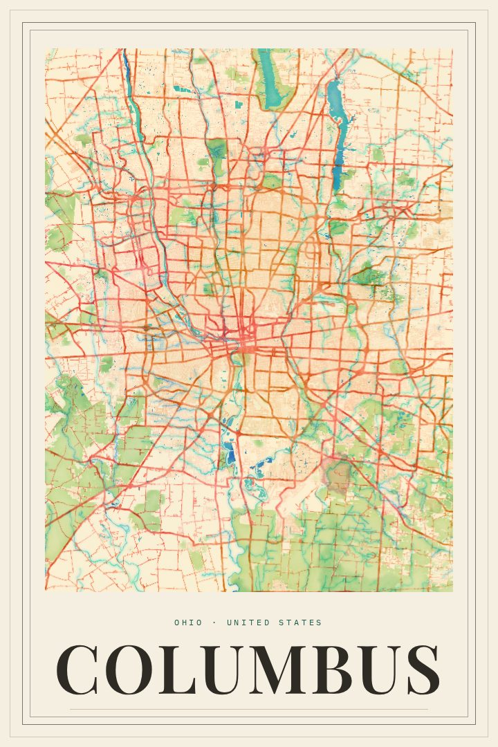 Columbus map poster