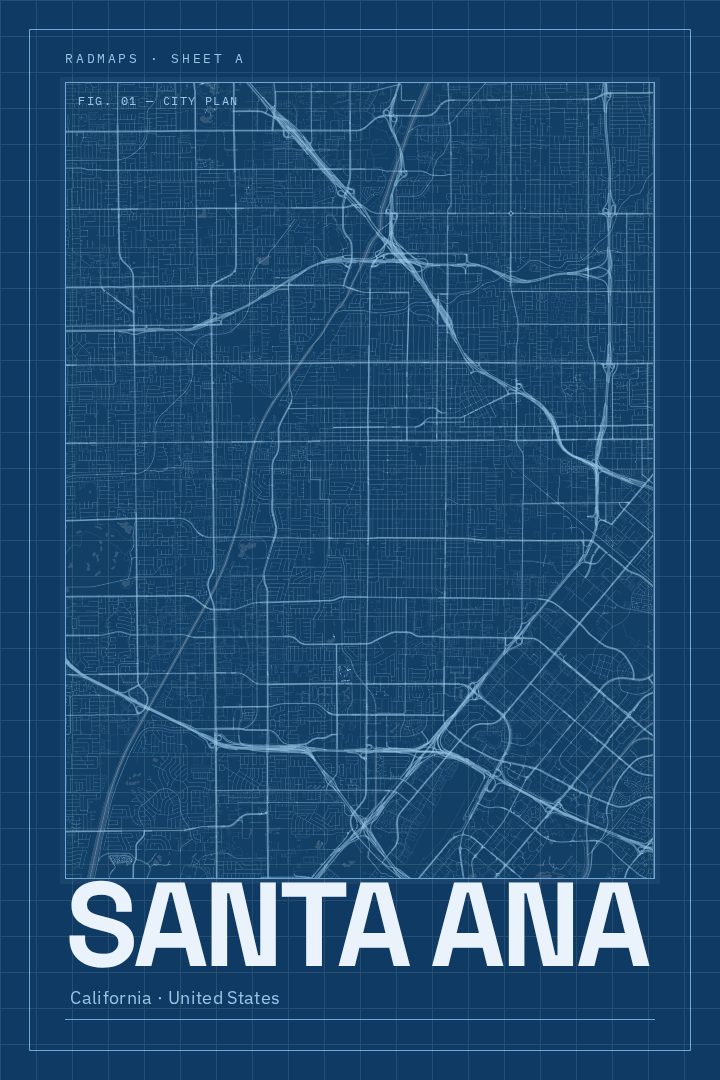 Santa Ana map poster