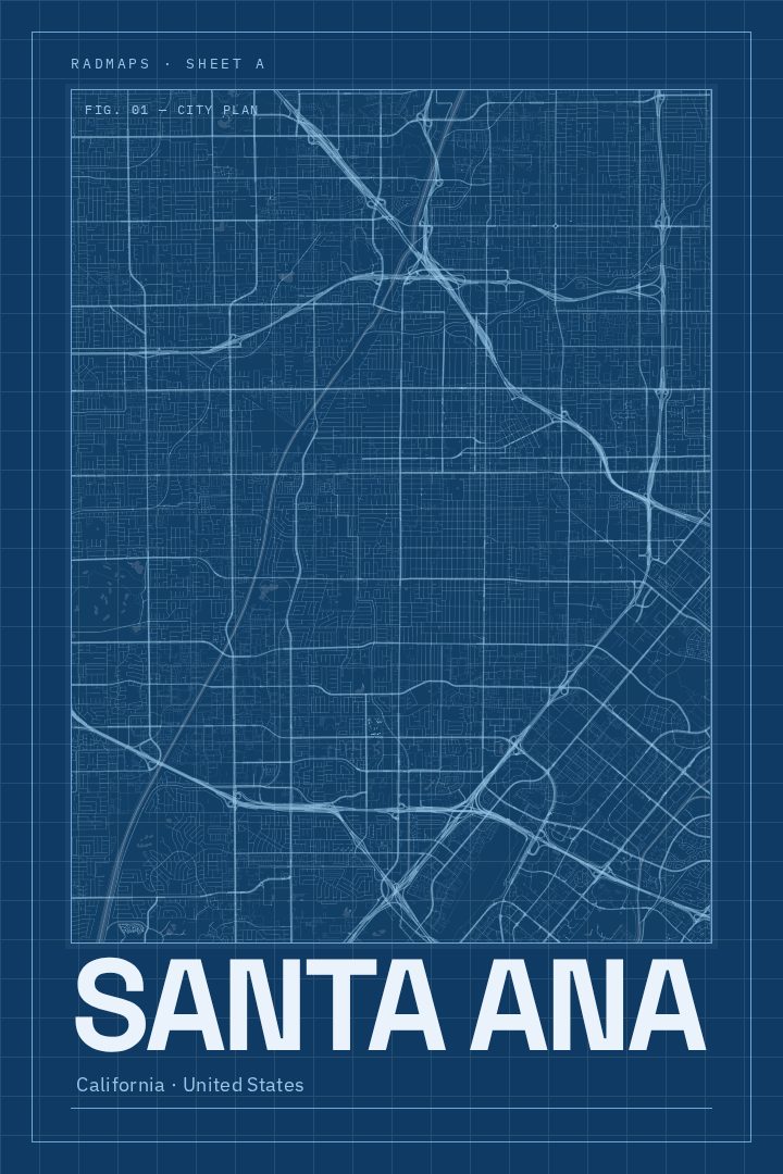 Santa Ana map poster