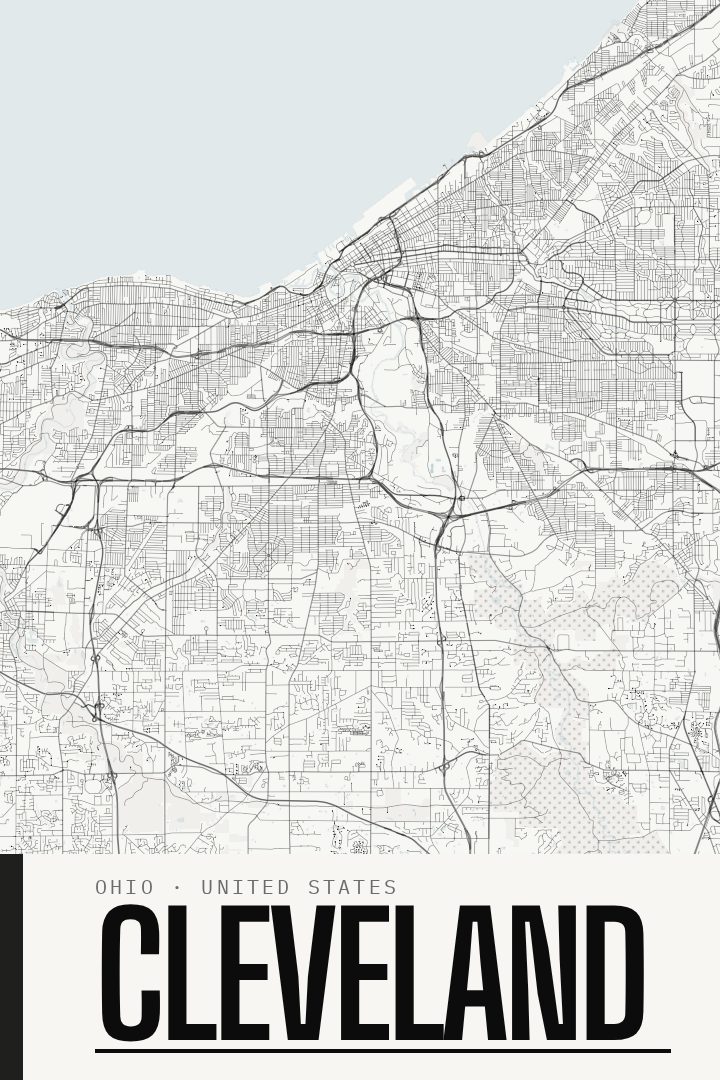 Cleveland map poster