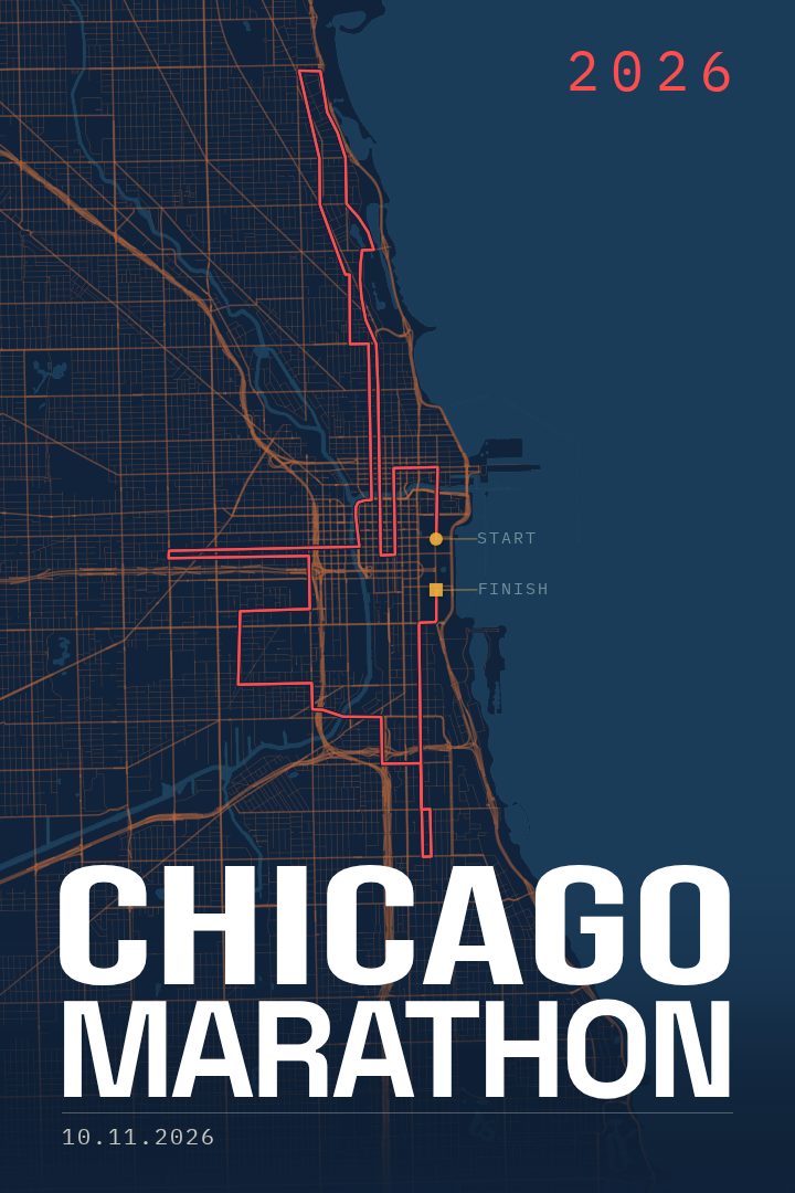 Chicago Marathon map poster