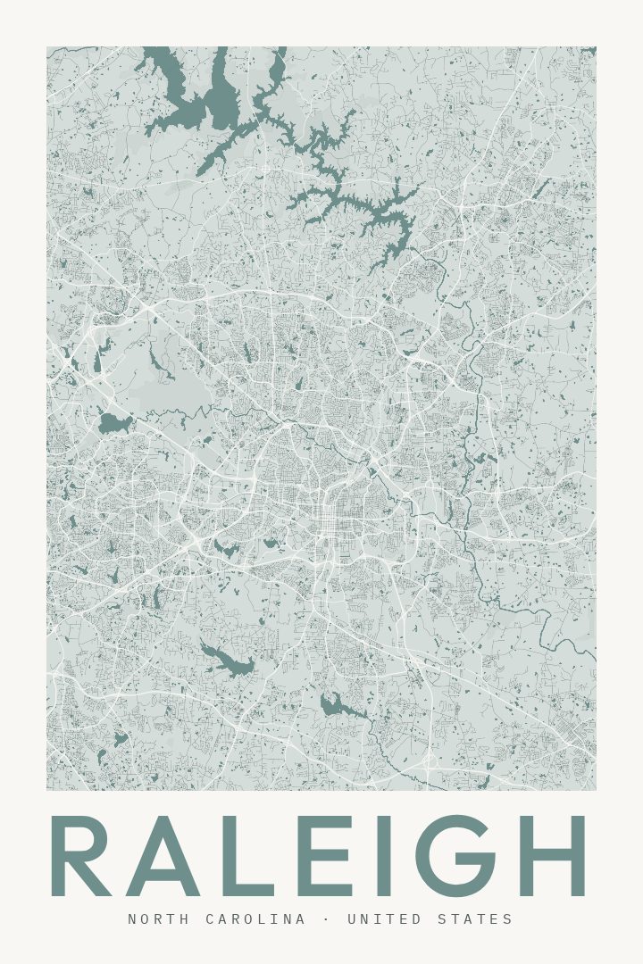 Raleigh map poster