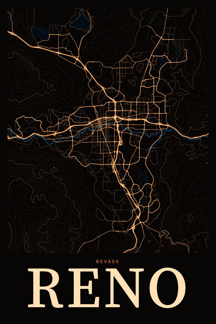 Reno map poster