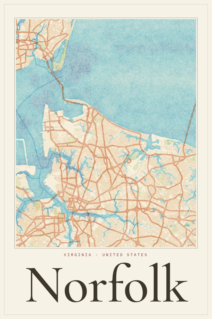 Norfolk map poster