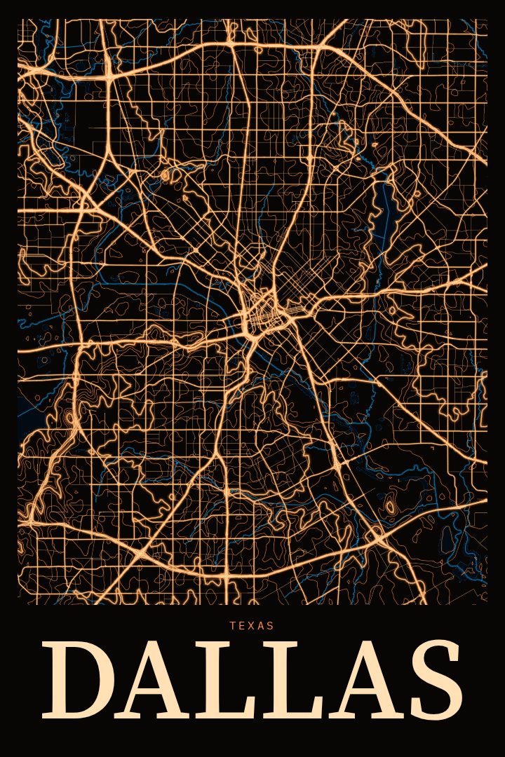 Dallas map poster