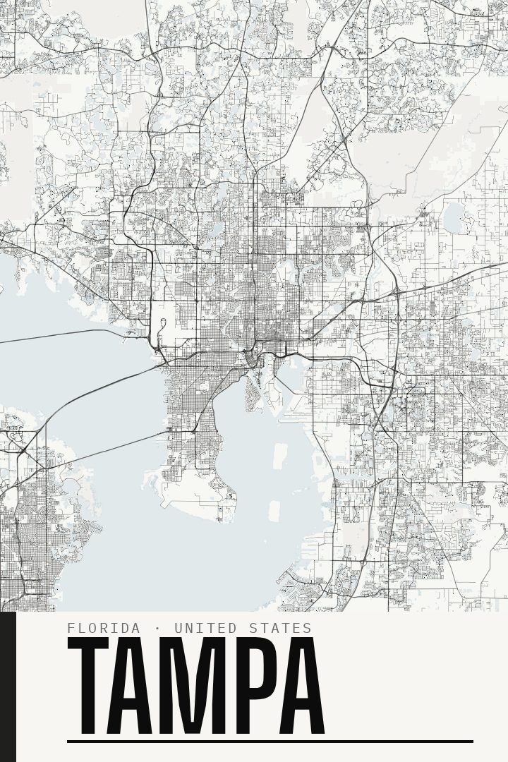 Tampa map poster