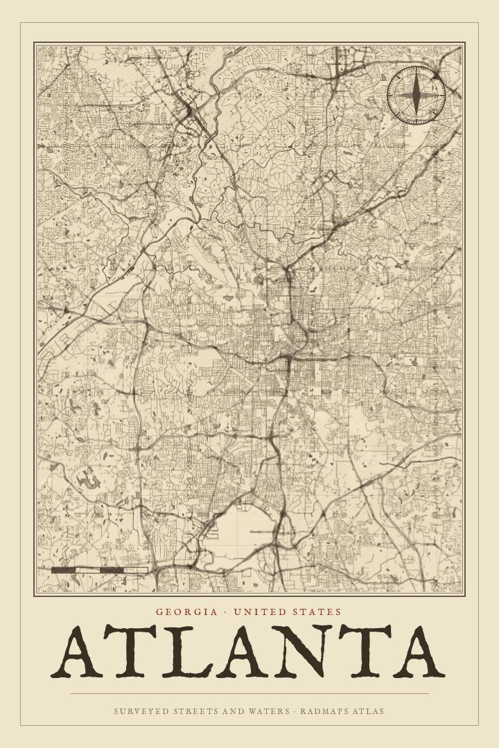 Atlanta map poster