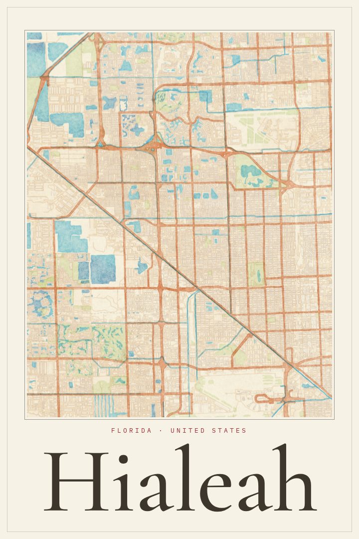 Hialeah map poster