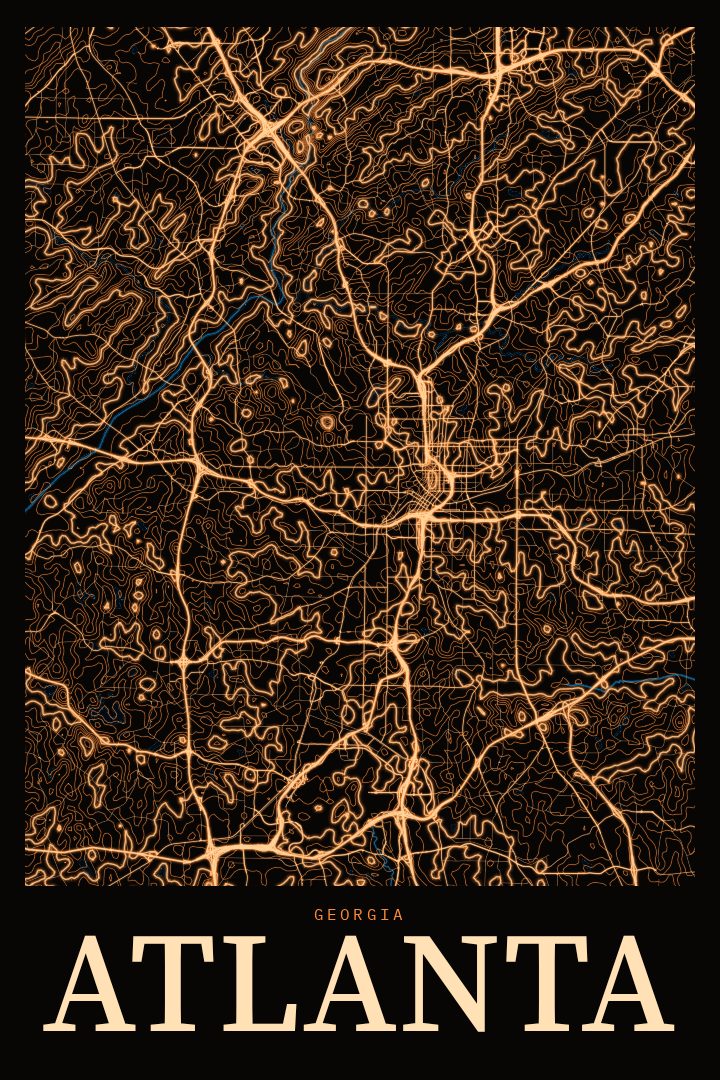 Atlanta map poster