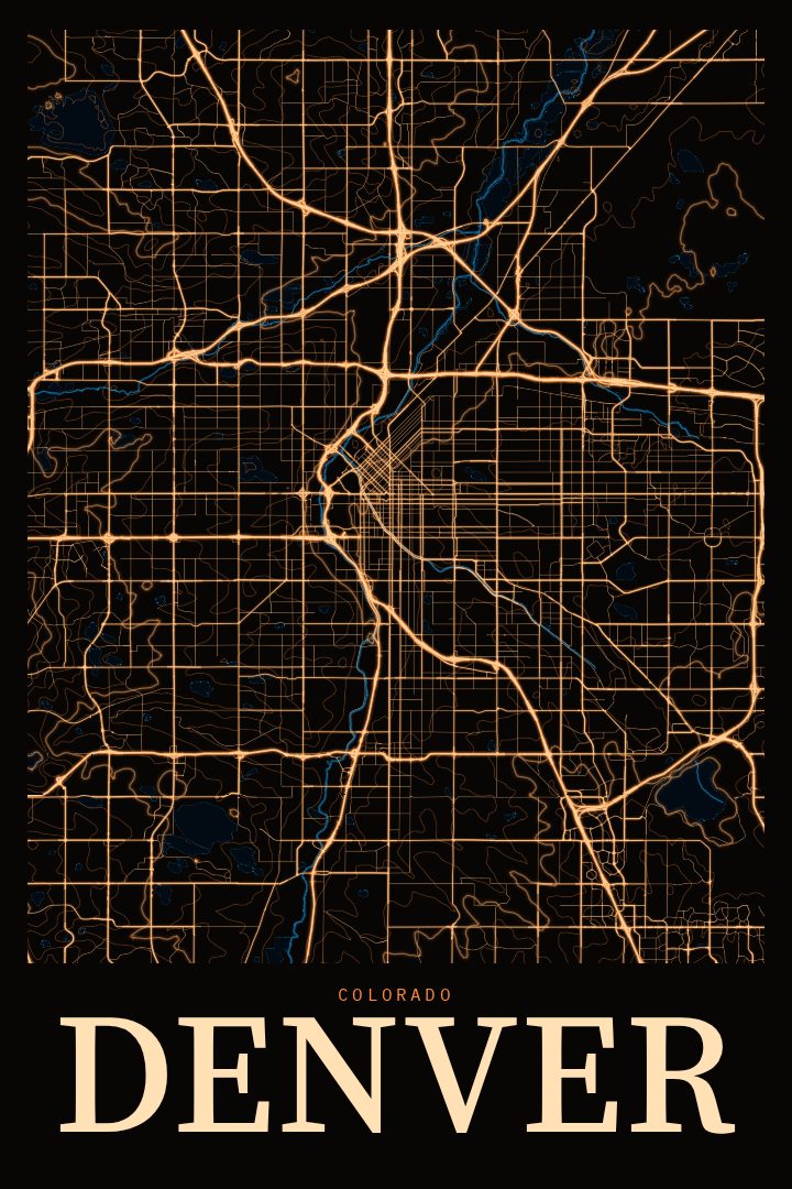 Denver map poster
