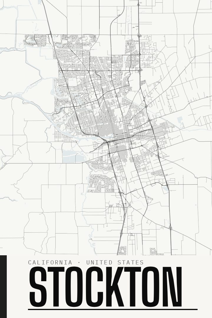 Stockton map poster