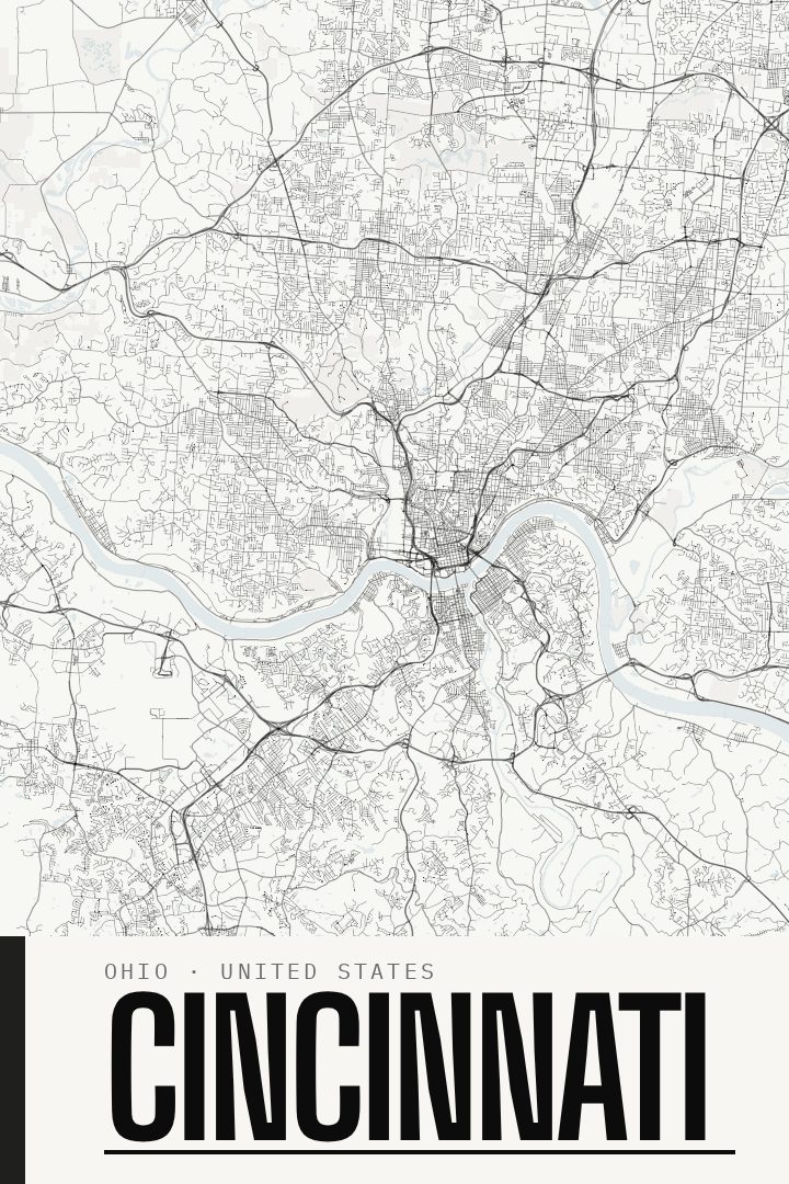 Cincinnati map poster