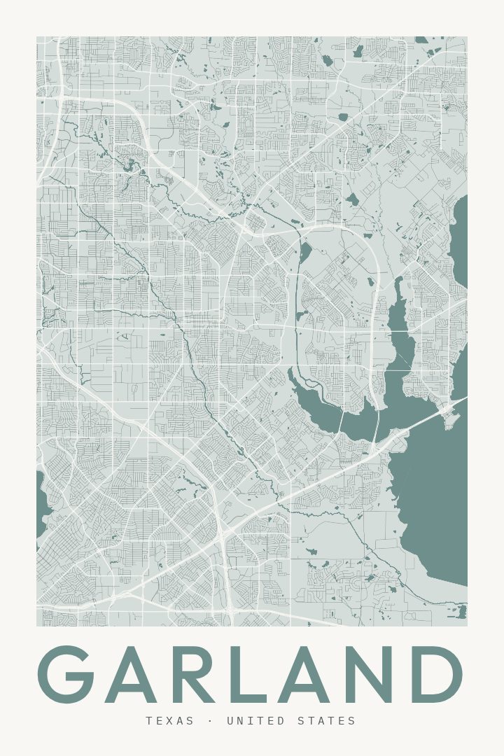 Garland map poster
