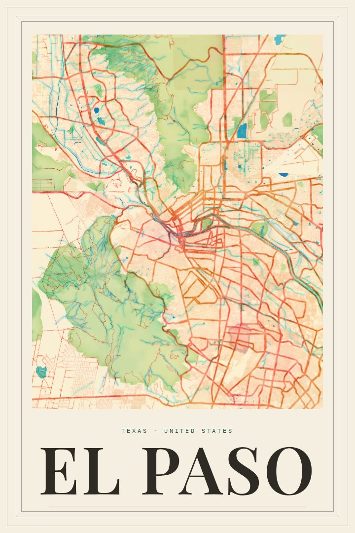 El Paso map poster