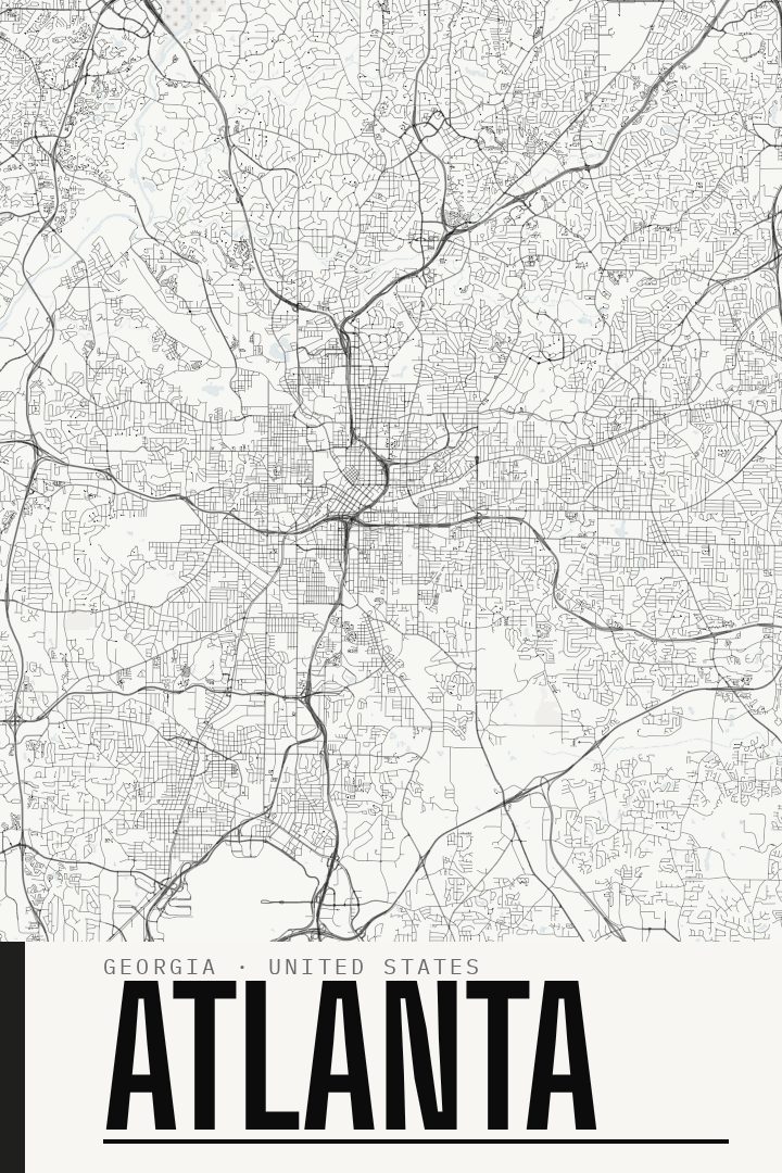 Atlanta map poster