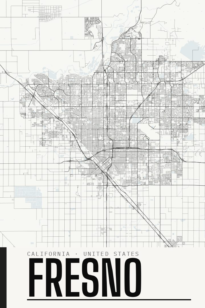 Fresno map poster