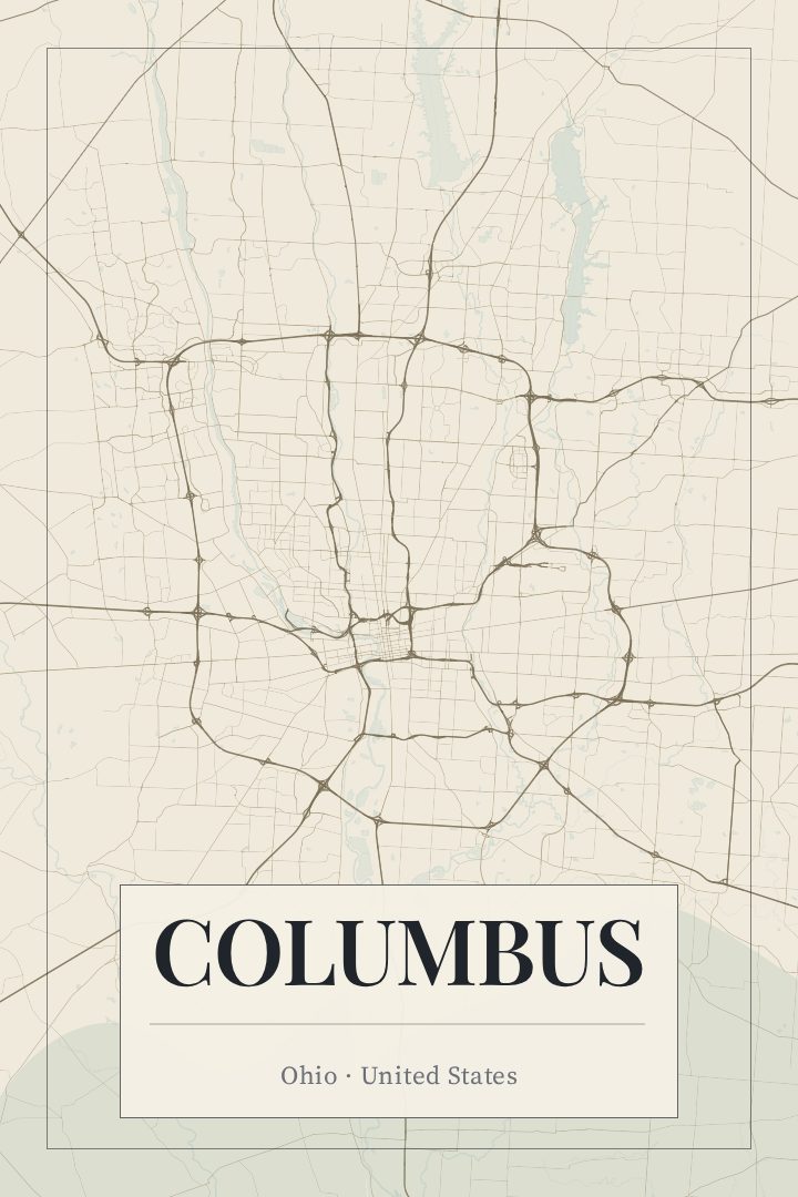 Columbus map poster