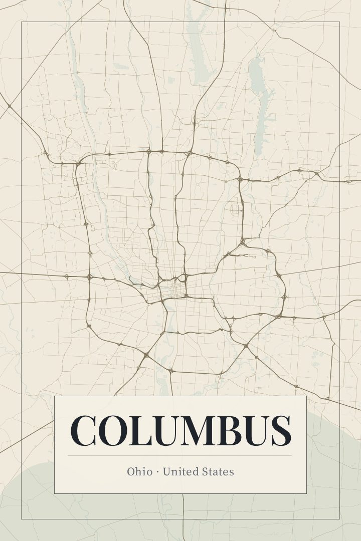 Columbus map poster