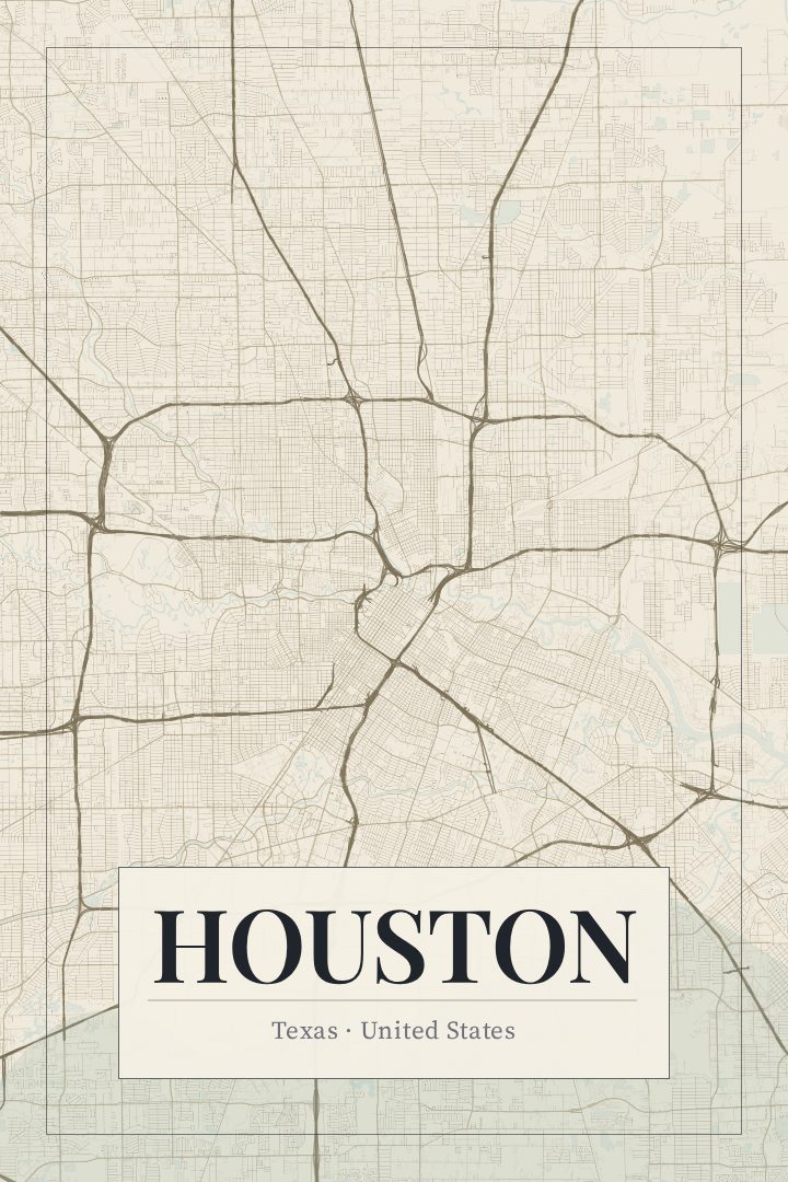 Houston map poster