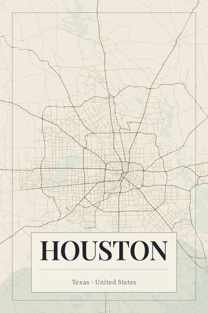 Houston map poster
