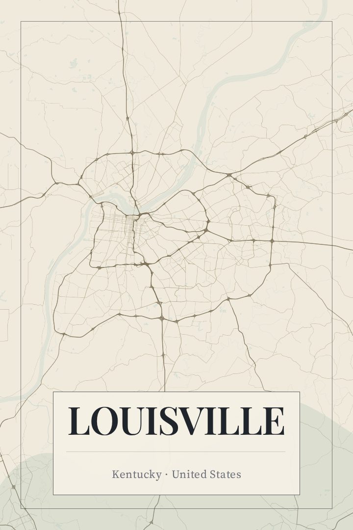 Louisville map poster