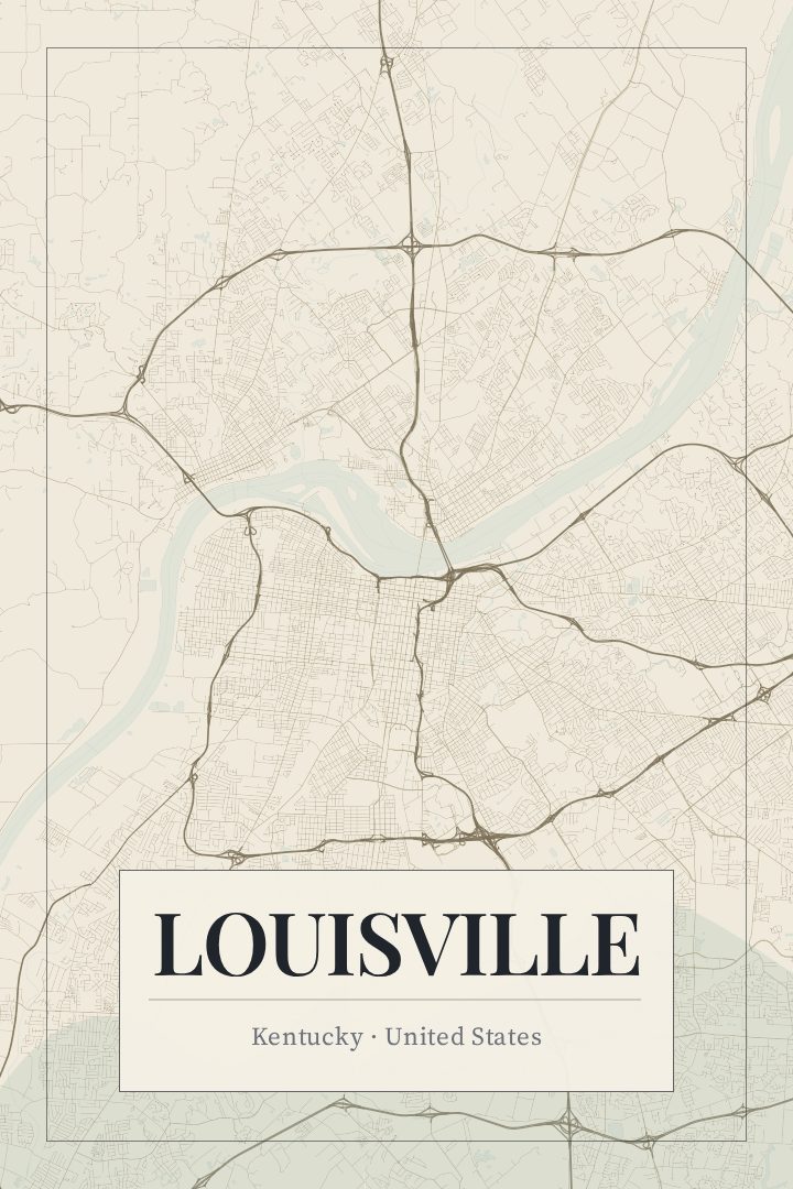 Louisville map poster