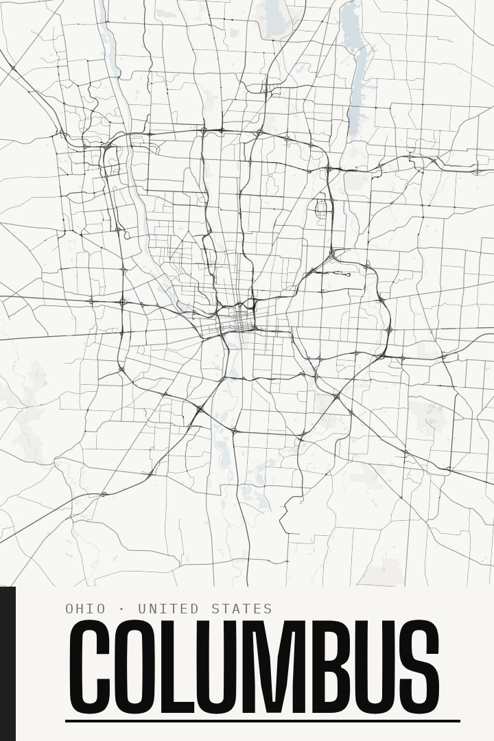 Columbus map poster
