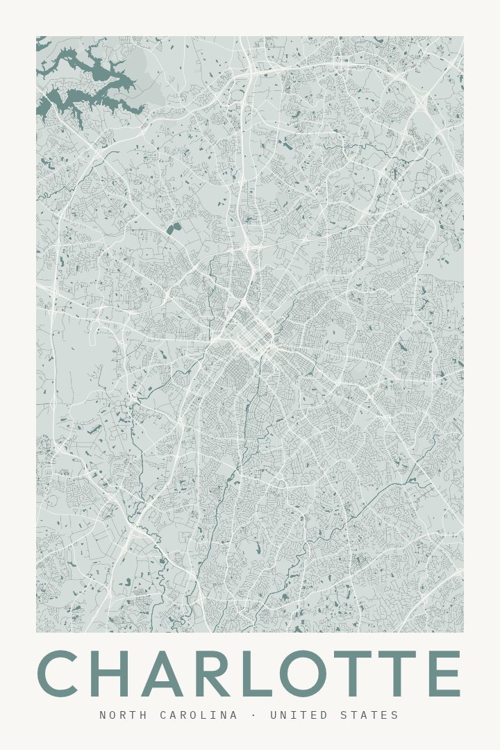 Charlotte map poster