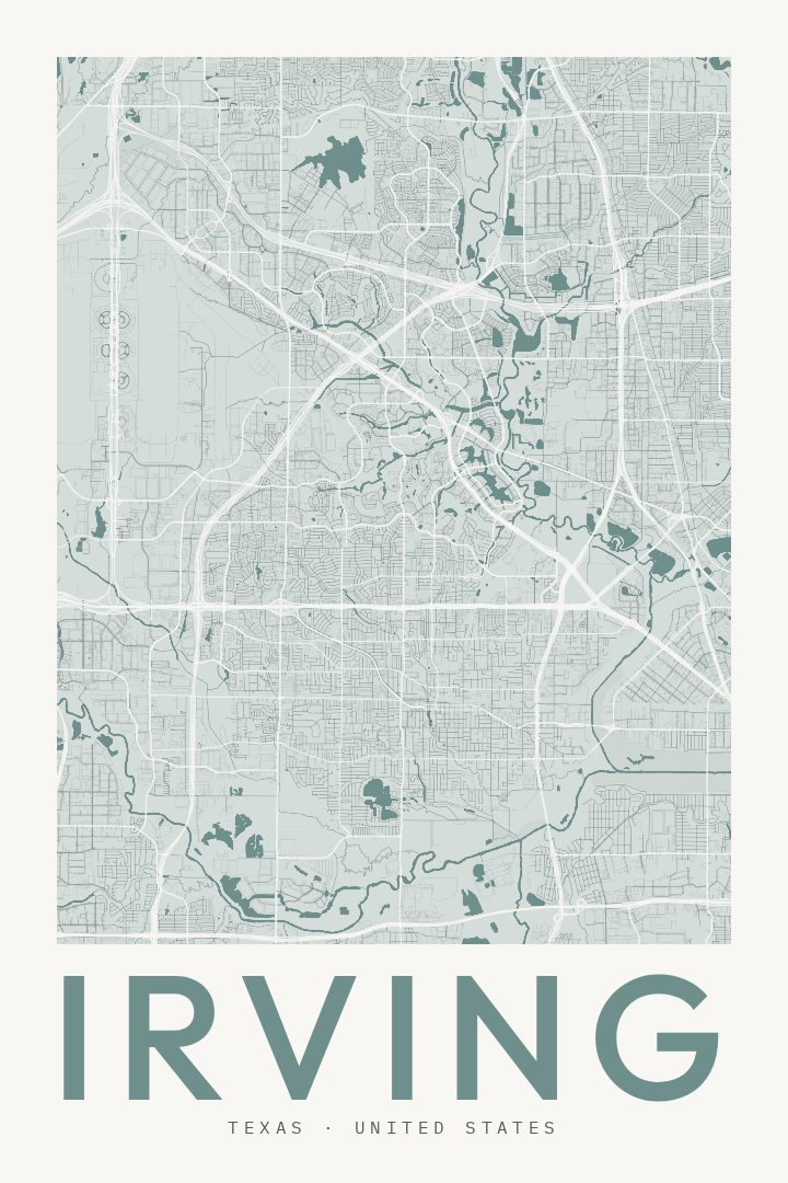 Irving map poster