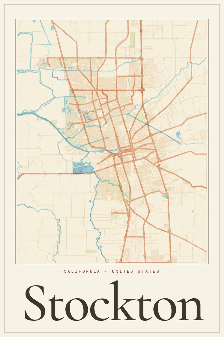 Stockton map poster