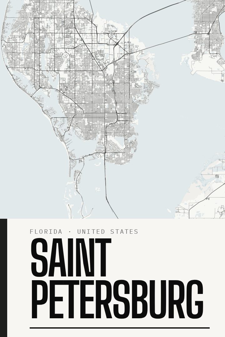 Saint Petersburg map poster