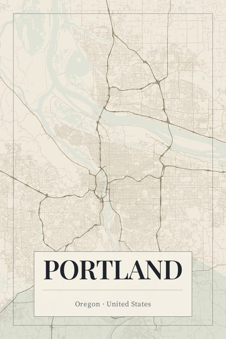 Portland map poster