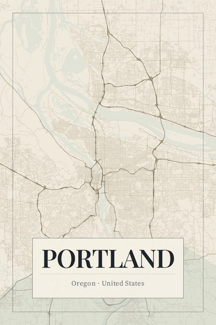 Portland map poster