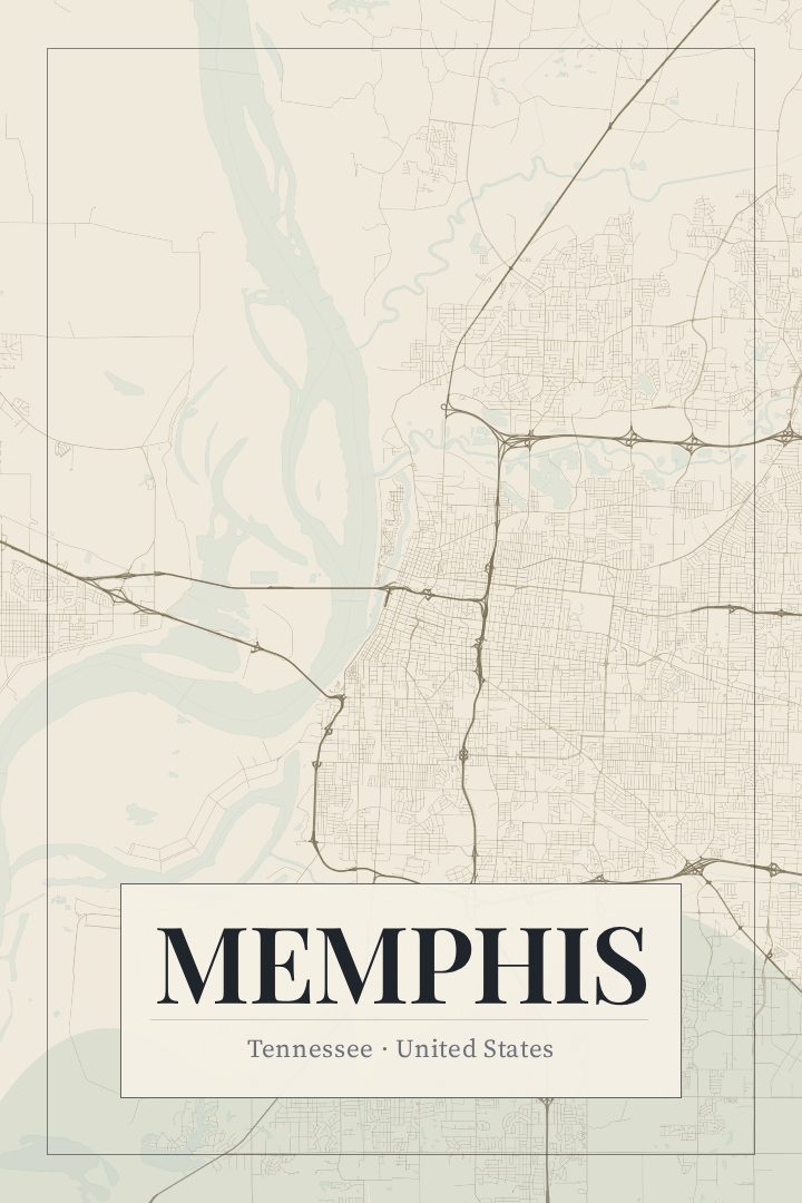 Memphis map poster