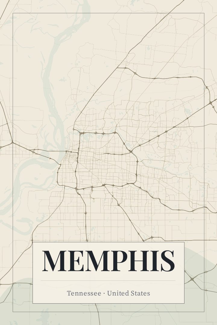 Memphis map poster