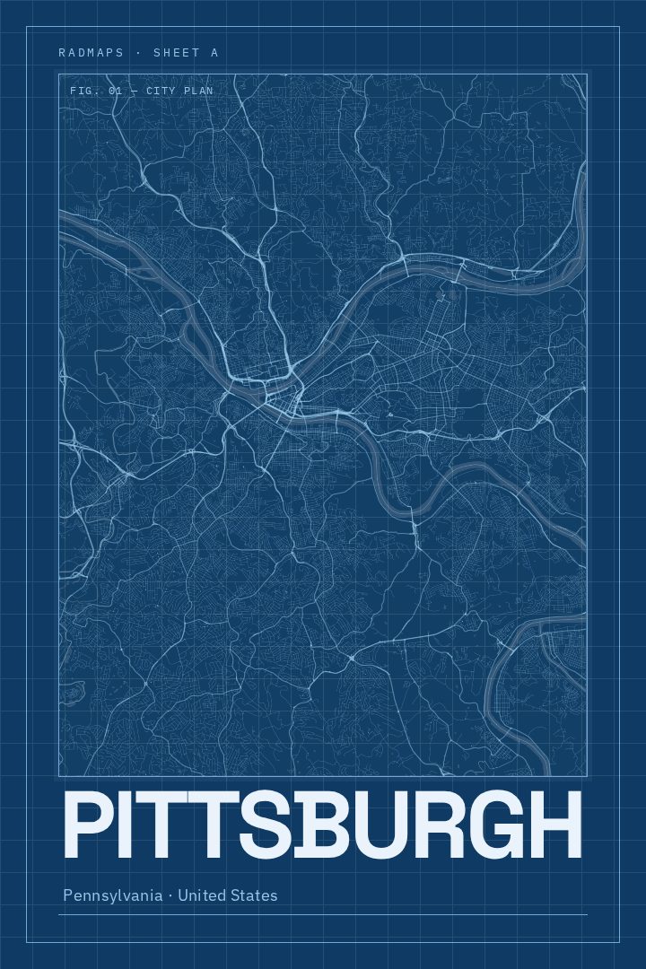 Pittsburgh map poster